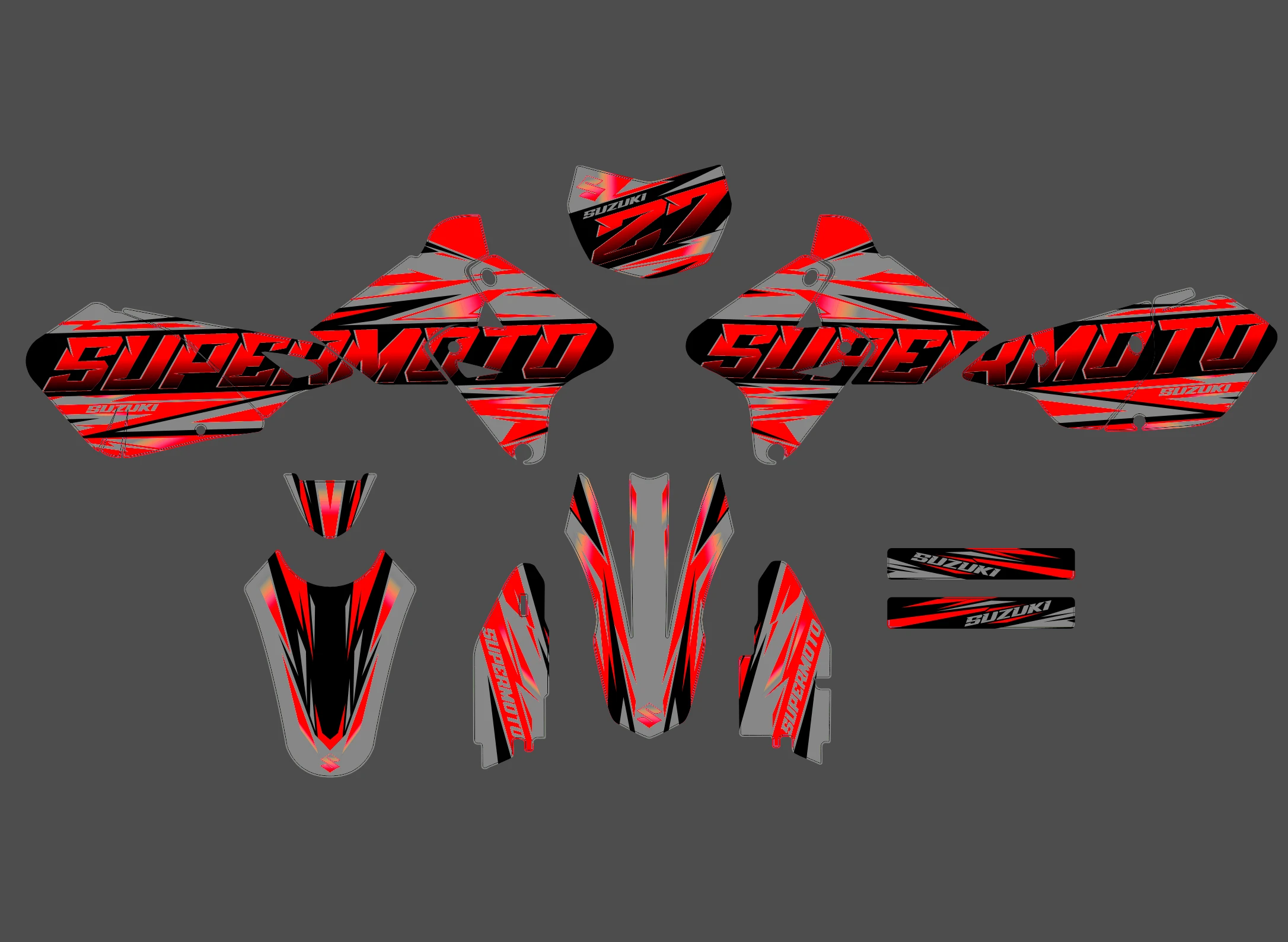 kit déco suzuki drz 400 side rouge #2