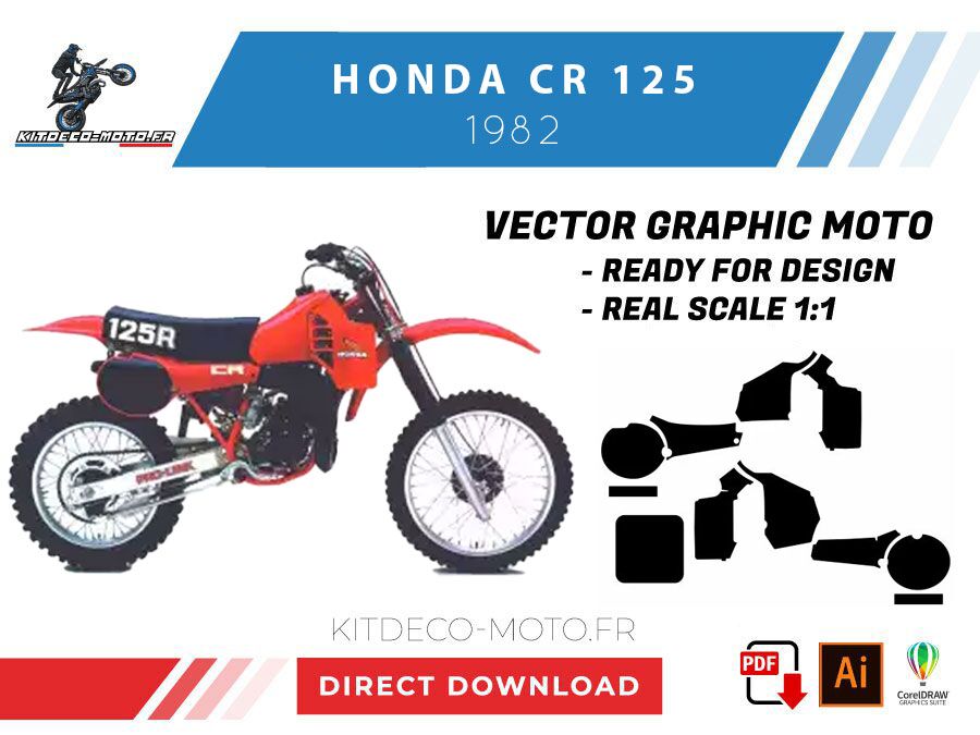 template honda cr 125 (1982) vector