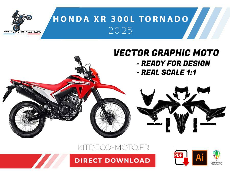 template honda xr 300l tornado (2025) vector