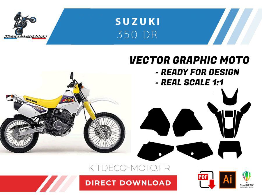 template suzuki 350 dr vector