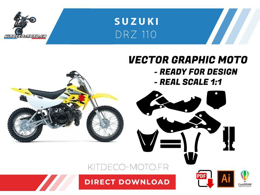 template suzuki drz 110 vector