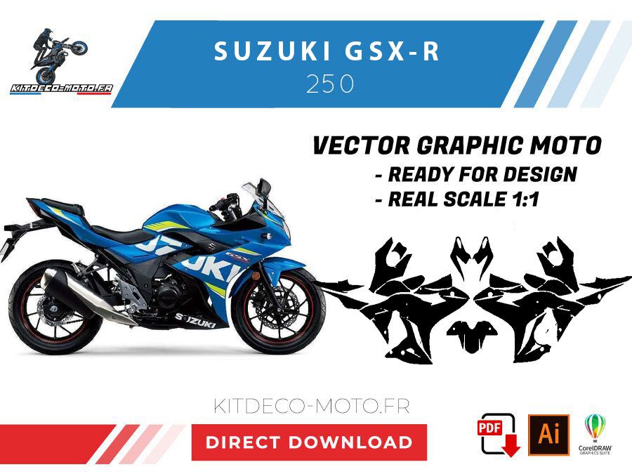 template suzuki gsx r 250 vector