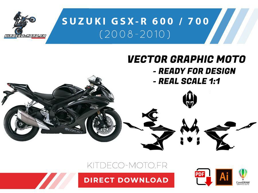 template suzuki gsx r 600 / 750 (2008 2010) vector