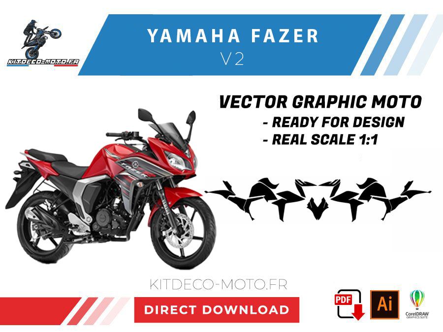 template yamaha fazer v2 vector