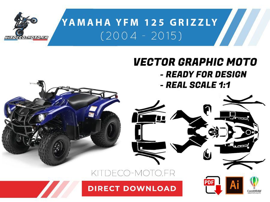 template yamaha yfm 125 grizzly (2004 2015) vector