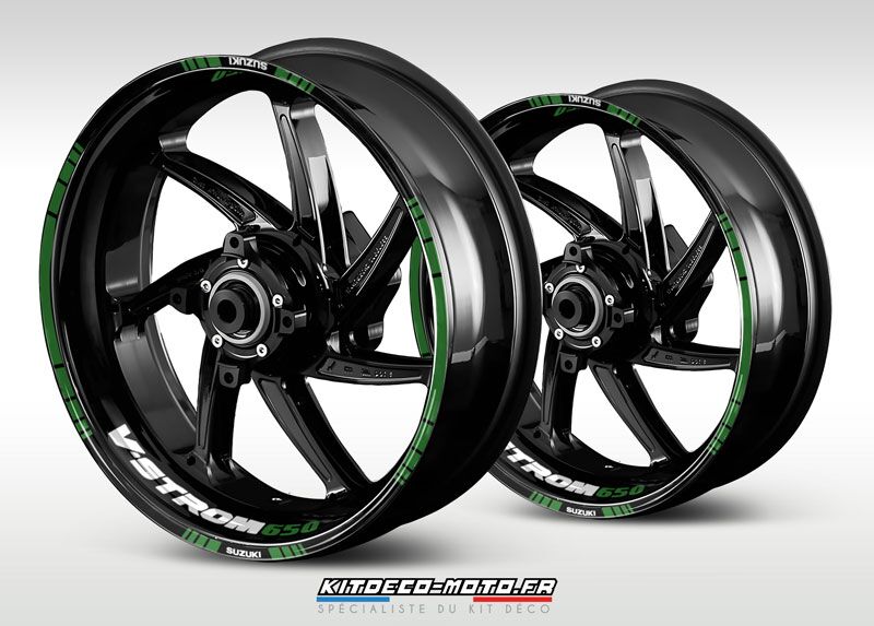 sticker jante moto suzuki v strom 650 vert fonce